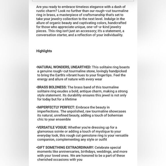 Tourmaline Ring made in Brazil - Picture 15 of 16